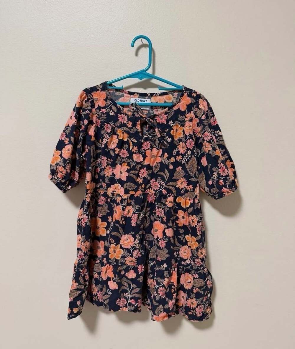 Old Navy Girls Floral Print Puff-Sleeve Tiered Swing Dress Size XS (5)